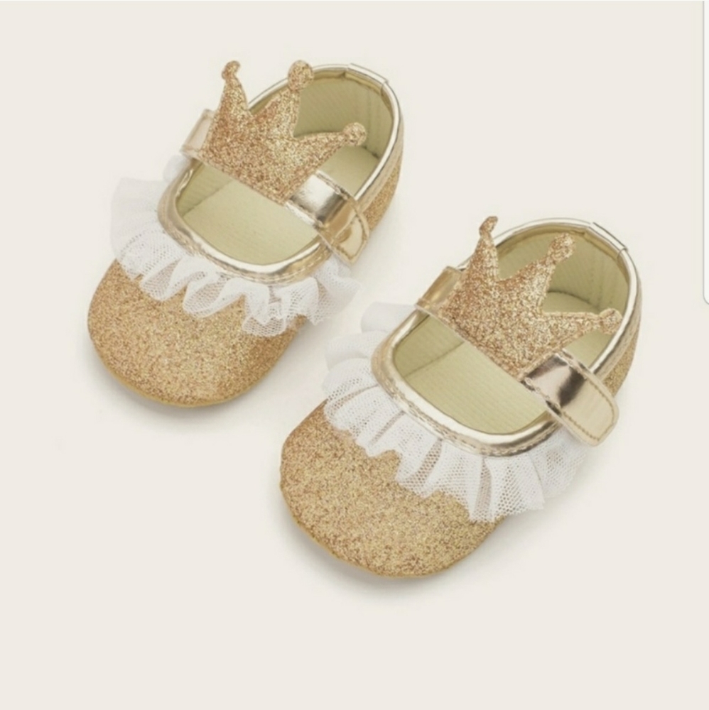 Infant Glitter Princess Ruffle Toe Shoes - Picture 3 of 5